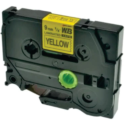 Compatible Brother Label TZ-621/TZ621 Black on Yellow Tape 9mm - braz621