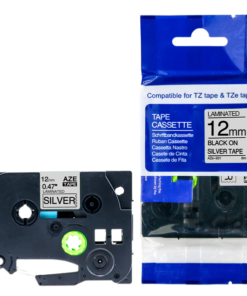 Brother Compatible AZe-931 Black on Silver Laminated Tape 12mm x 8m