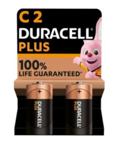 Duracell Plus C Alkaline Batteries, 1.5V - 2 Pack