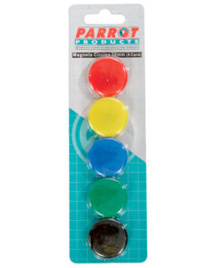 Parrot Circular Magnets (5 Per Card - Assorted - Size: 30mm) - BA0608