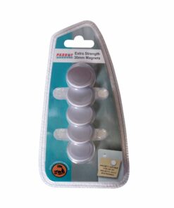 Parrot Circular Magnets (Extra Strong - 5 Per Card - White - Size:30mm) - BA0609