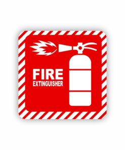 SIGN SYMBOLIC 150*150mm RED FIRE EXTINGUISHER ON WHITE ACP - SN4101