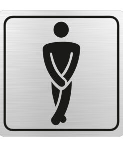 SIGN SYMBOLIC 150*150mm BLACK PRINTED GENTS TOILET SIGN ON BRUSHED ALUMINUM ACP - SN4105