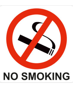 SIGN SYMBOLIC 150*150mm RED NO SMOKING SIGN ON WHITE ACP - SN4111