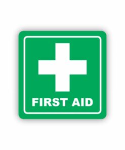 SIGN SYMBOLIC 150*150mm GREEN FIRST AID SIGN ON WHITE ACP - SN4114