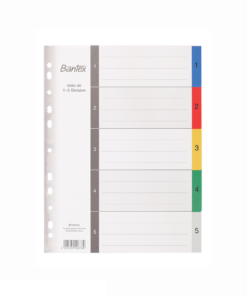 Bantex A4, 1-5 division PP Multi-coloured PP Divider - B608500000