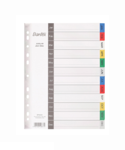 Bantex A4, Jan-Dec division PP Multi-coloured PP index Divider - B608900000