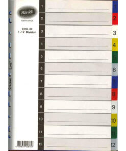 Bantex A4, 1-12 division PP Multi-coloured PP Divider - B608200000