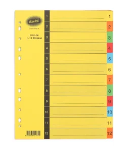 Bantex A4 12 Division Manilla Index Assorted