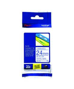 Brother TZe-253 Labelling Tape 24mm Blue On White Tape - BRTZ253