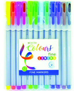 iWrite Colours Fineliners 0.4mm- 12 Assorted Colours – Triangular Barrel - FIN 021