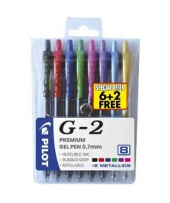 Pilot G2 Wallet of 8 (6+2 free) - BL-G2-7-W8