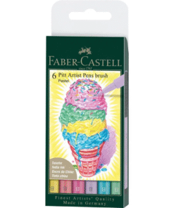 Faber-Castell Pitt Artist India Ink Pen B Pastel Wallet Of 6 - A167163