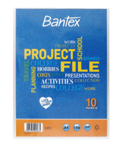 Bantex A4 Project File with Flexible Cover - 10 Pocket Clear