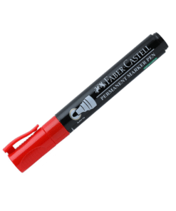 Faber-Castell Permanent Marker - Bullet Point Red Box of 12 - A553921