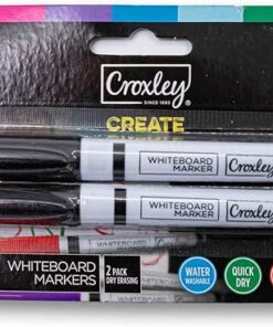 Croxley White Board Marker Black 2 Pack - Mar1454