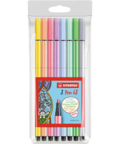 Stabilo Pen 68 Fibre-tip Pen: Pastel Assorted Wallet 8's